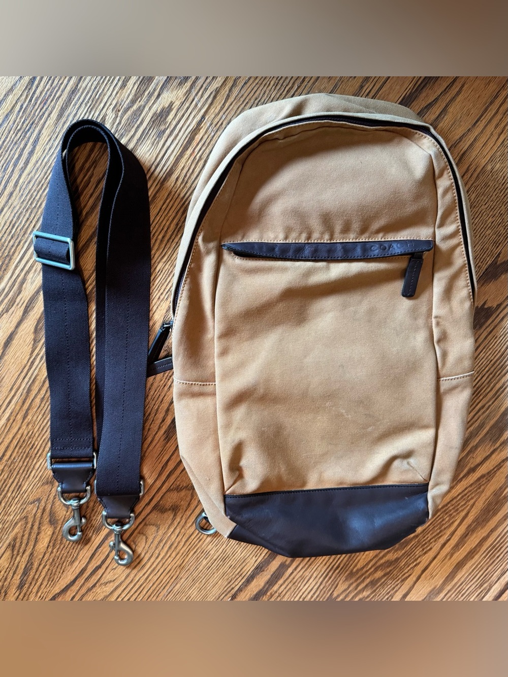 Coach Camden F70930 Tan And Brown Slingback Backpack Canvas And Leather - Picture 15 of 15
